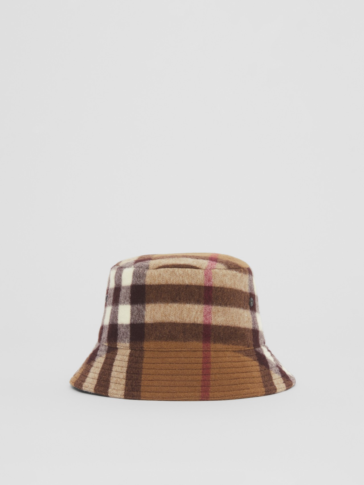 Check Wool Bucket Hat in Birch Brown