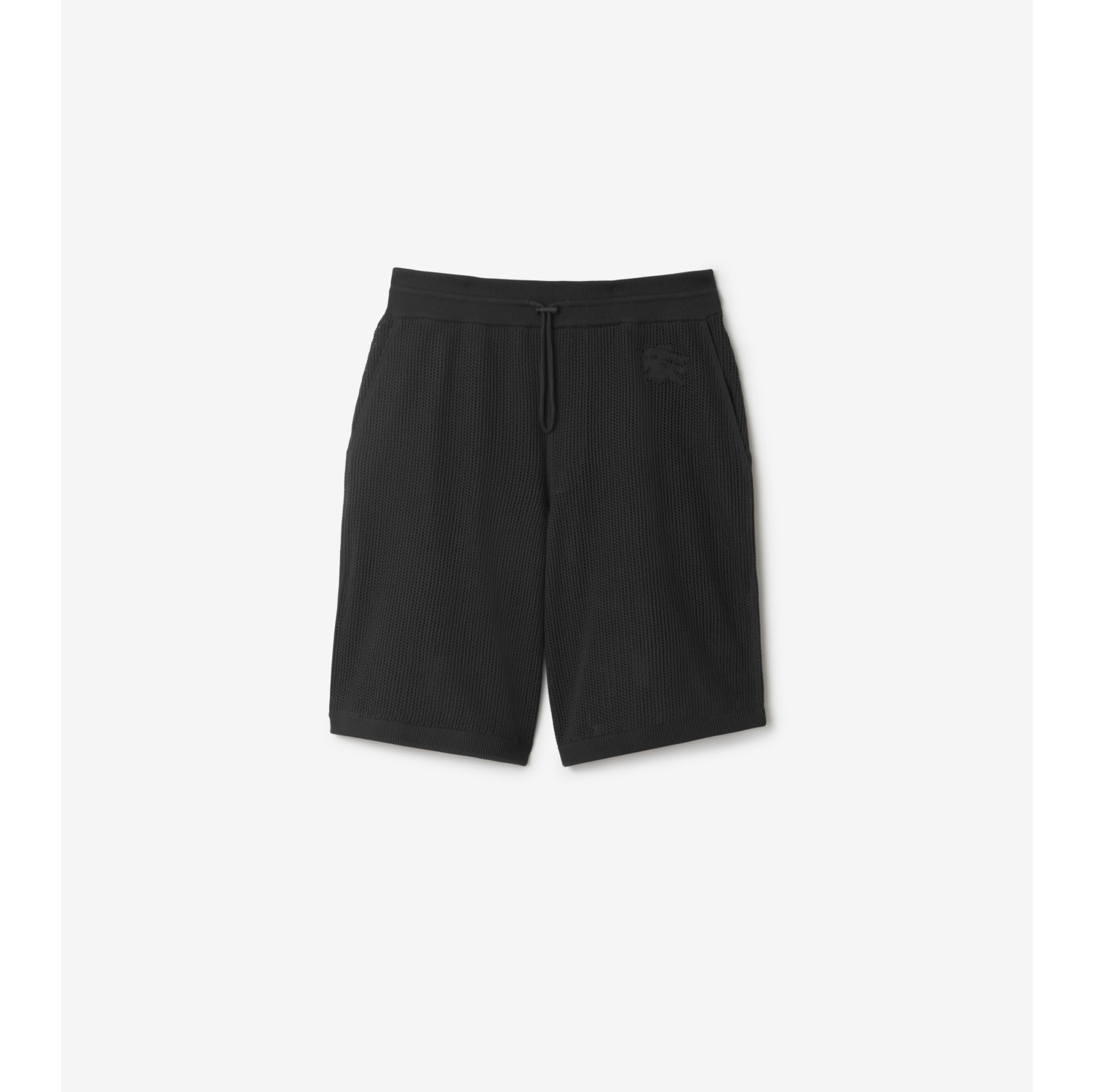 Silk Cotton Mesh Shorts in Onyx - Men | Burberry® Official