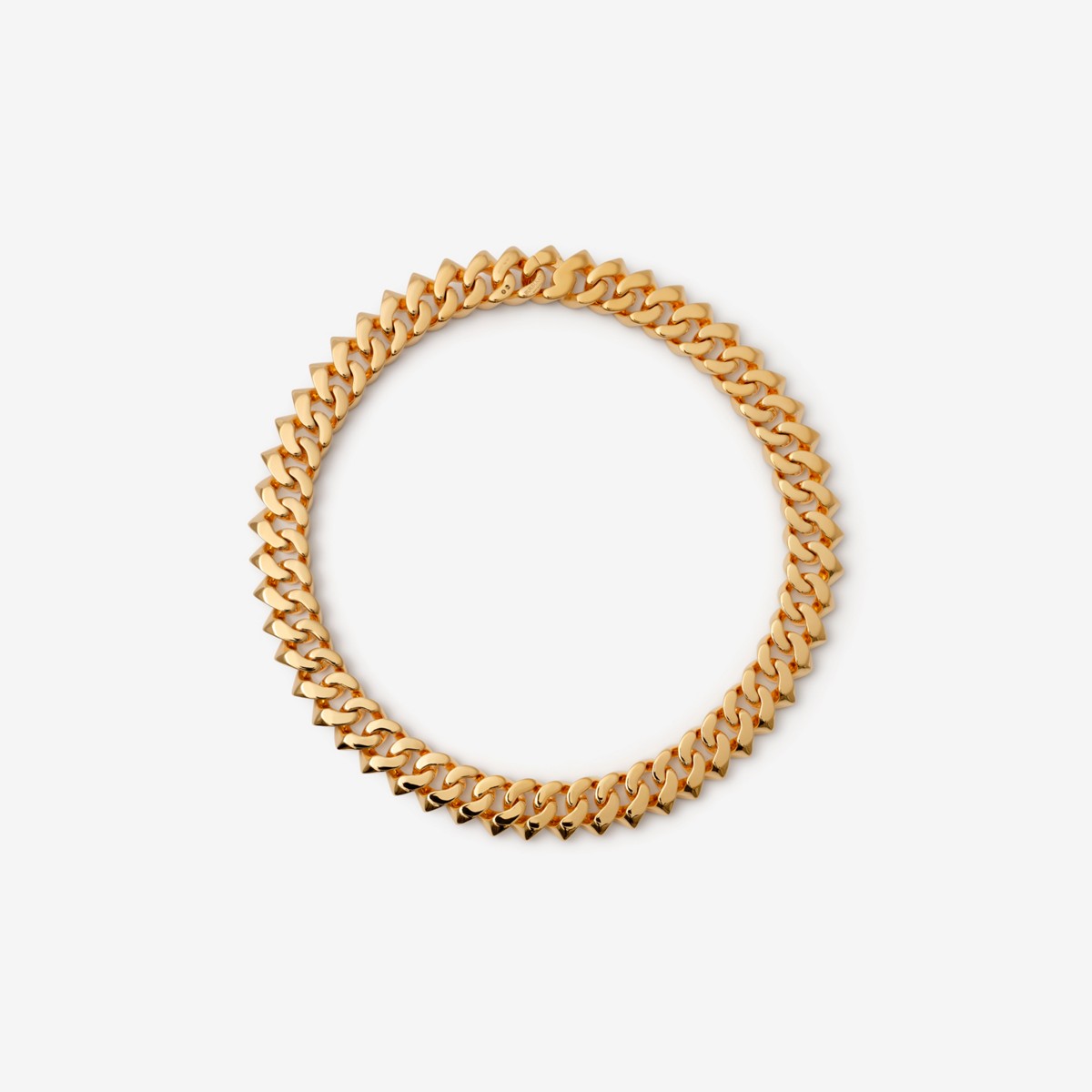 Shop Burberry Thorn Cuban Chain Necklace In Gold