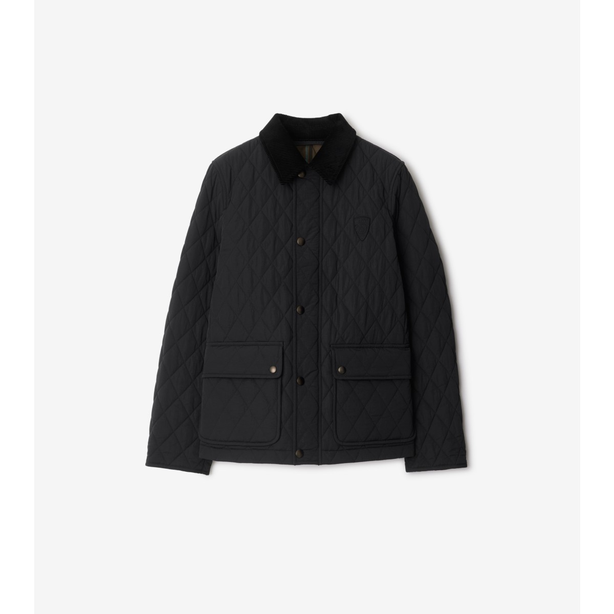 Shop Burberry Quilted Nylon Jacket In Black/snug