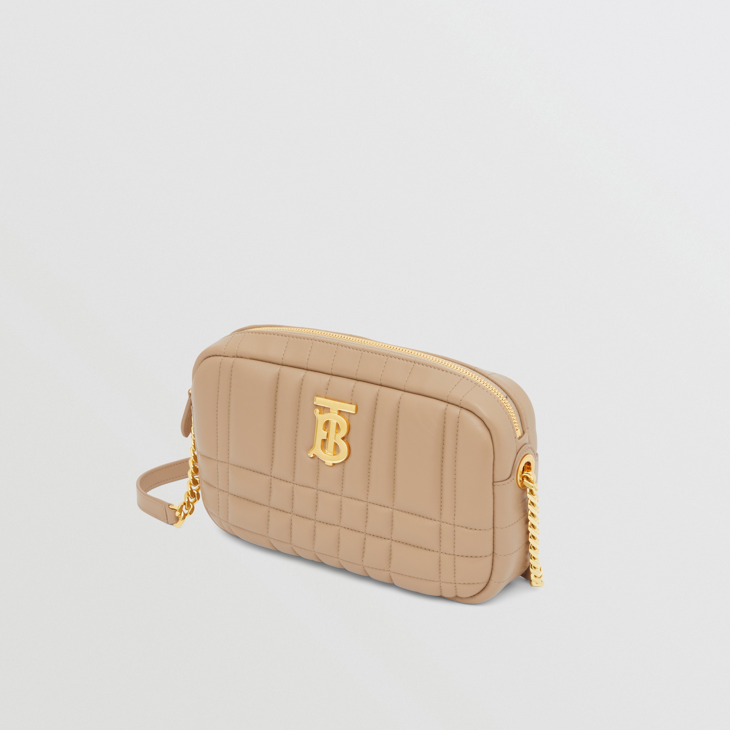 Quilted Leather Small Lola Camera Bag in Oat Beige Women Burberry