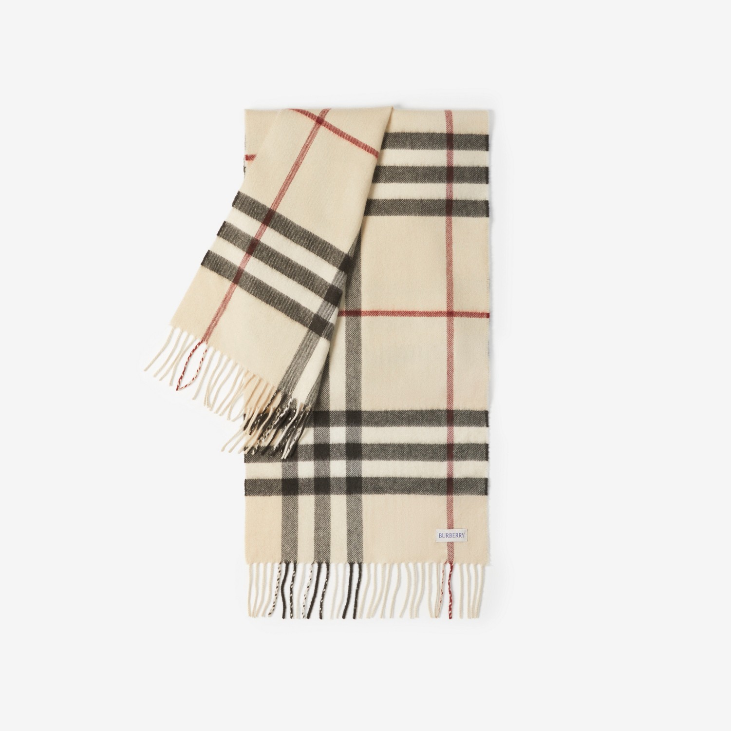 Burberry Check Cashmere Scarf in Stone | Burberry® Official