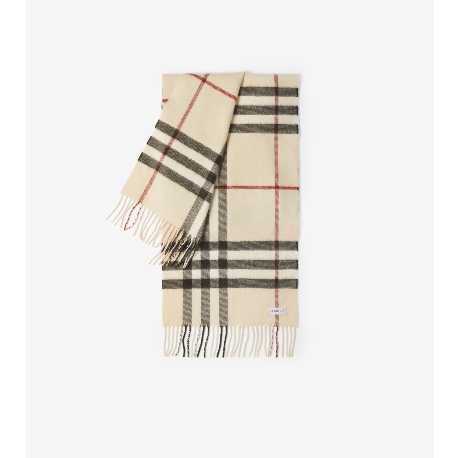 Check Cashmere Scarf in Stone | Burberry® Official