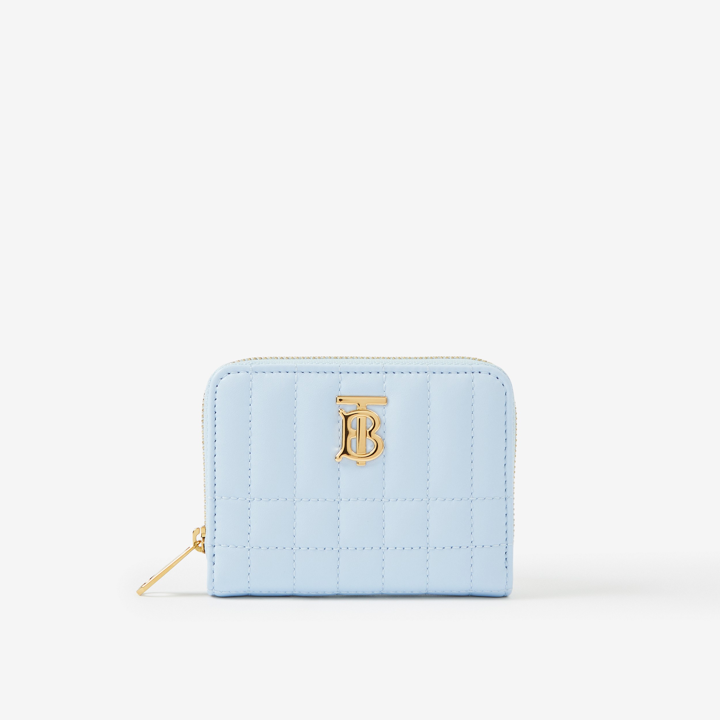 Quilted Leather Lola Zip Wallet in Pale Blue - Women | Burberry® Official - 1