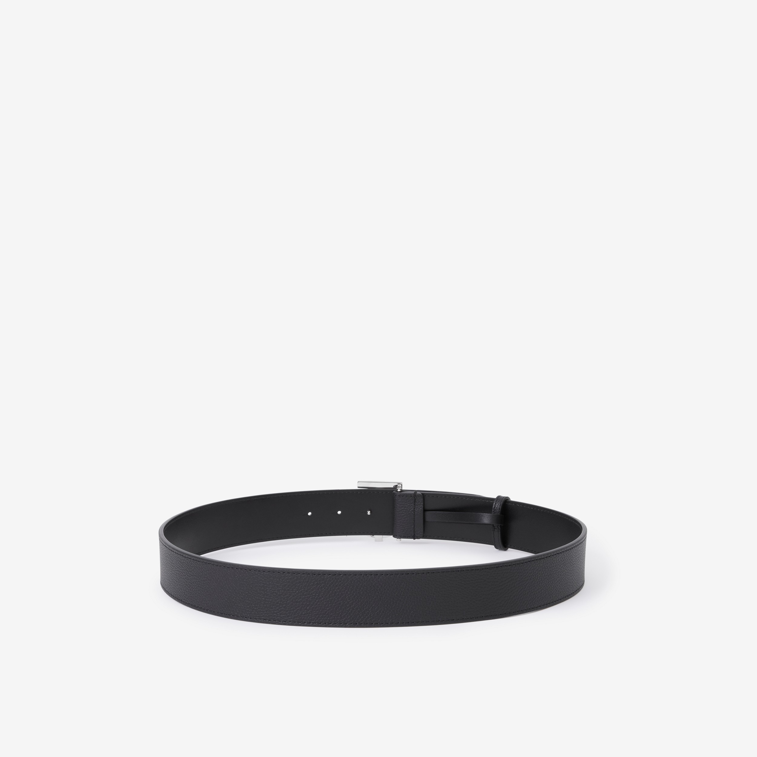 Leather Reversible Wide TB Belt in Black/silver - Men | Burberry® Official - 2