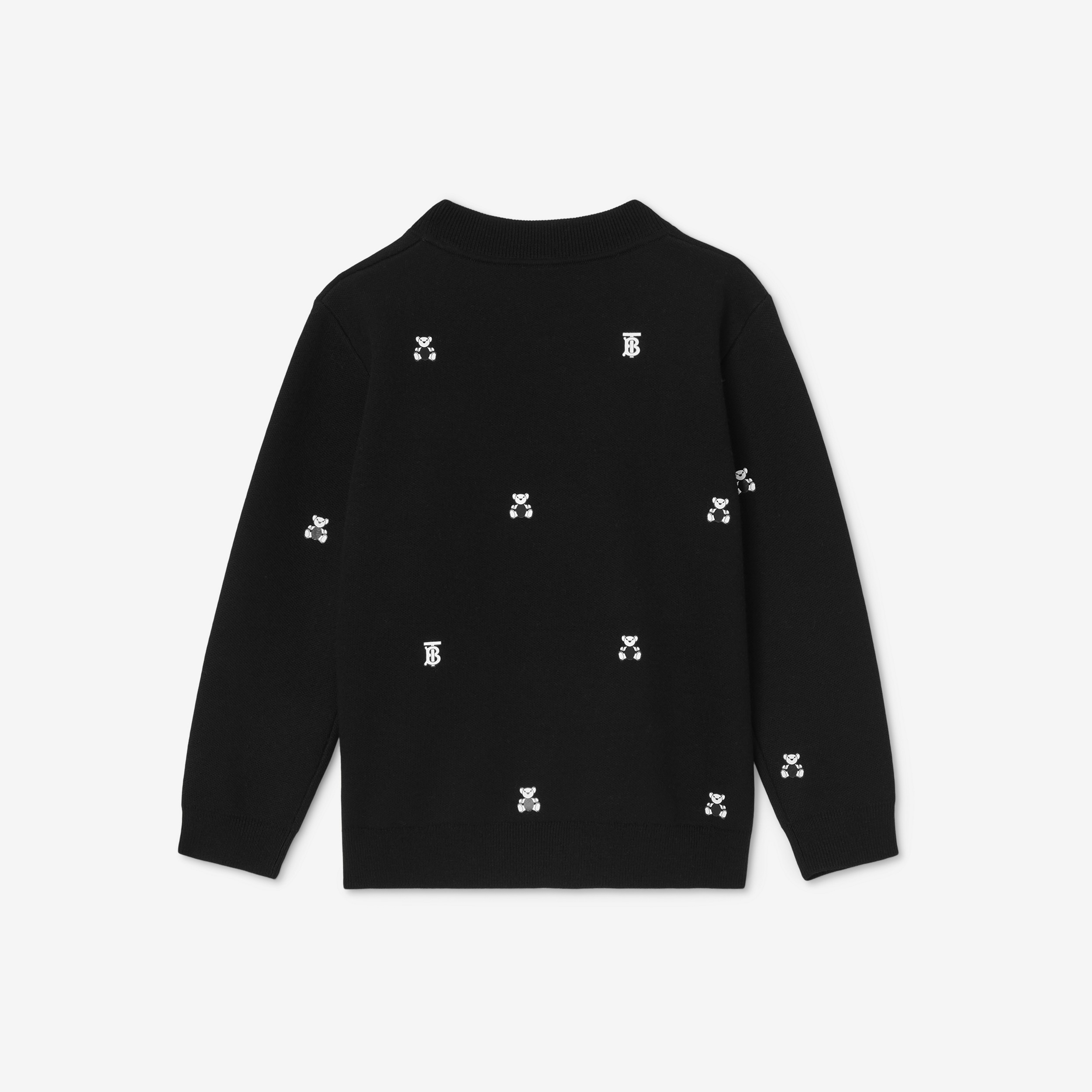 Suéter de lã com estampa Thomas Bear (Preto) | Burberry® oficial - 2