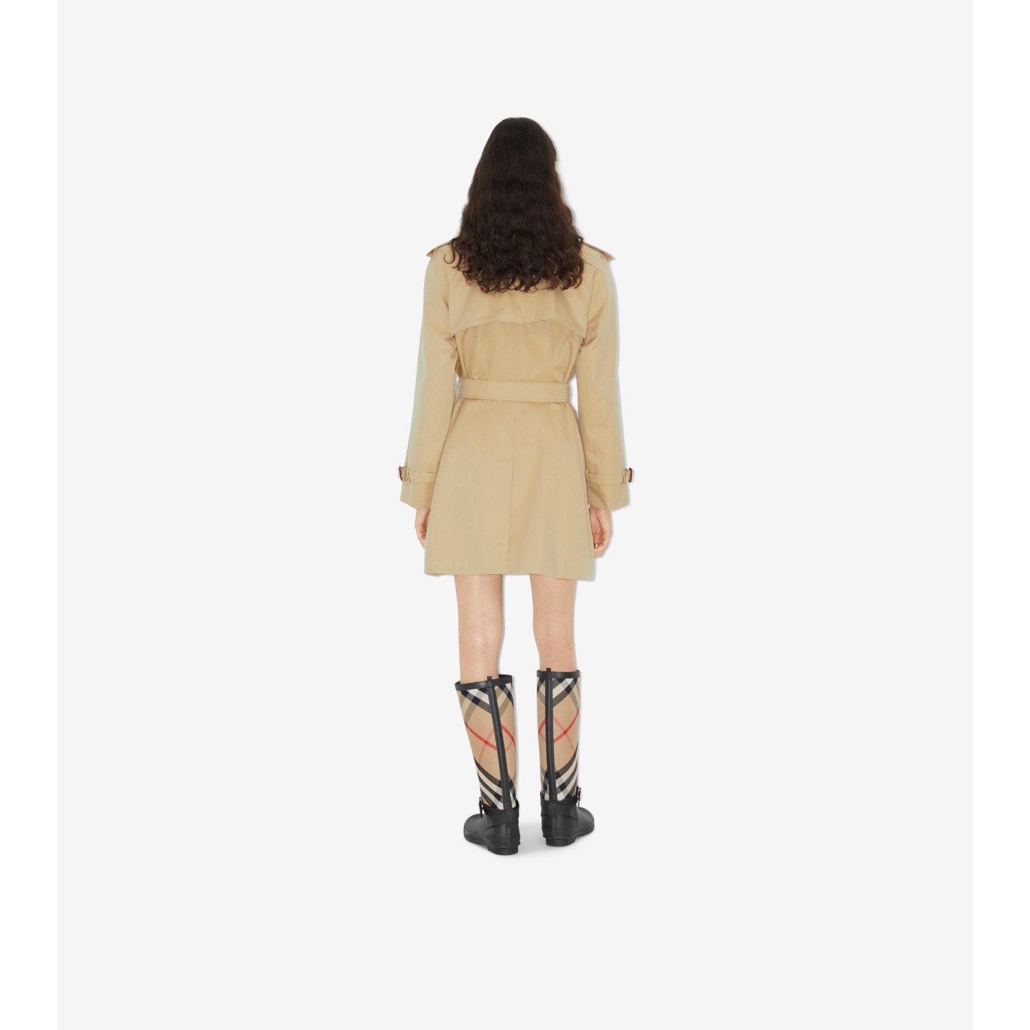 Short Gabardine Trench Coat