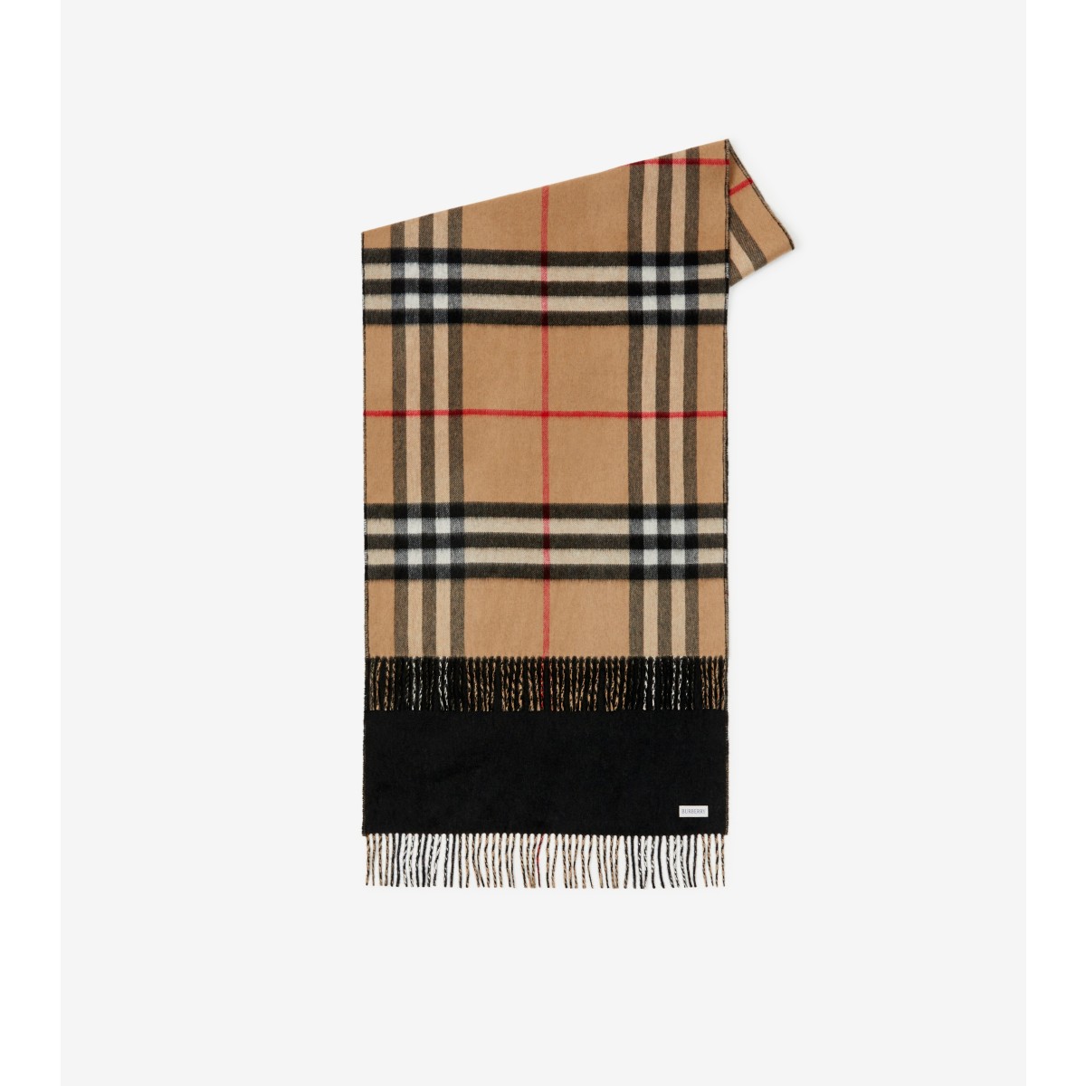 Shop Burberry Reversible Check Cashmere Scarf In Archive Beige/black