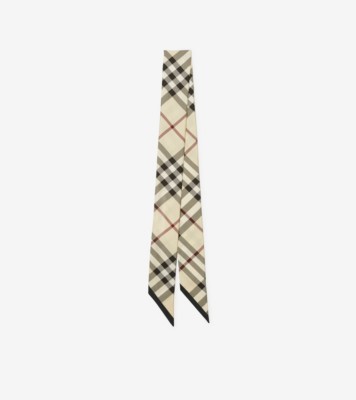 Foulard ultrafin en soie Check (Stone) | Site officiel Burberry®