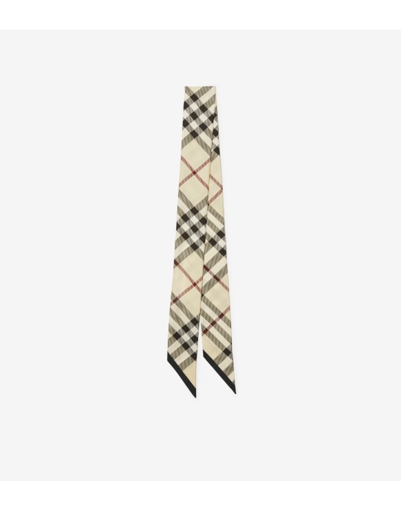 Skinny scarf de seda em Check