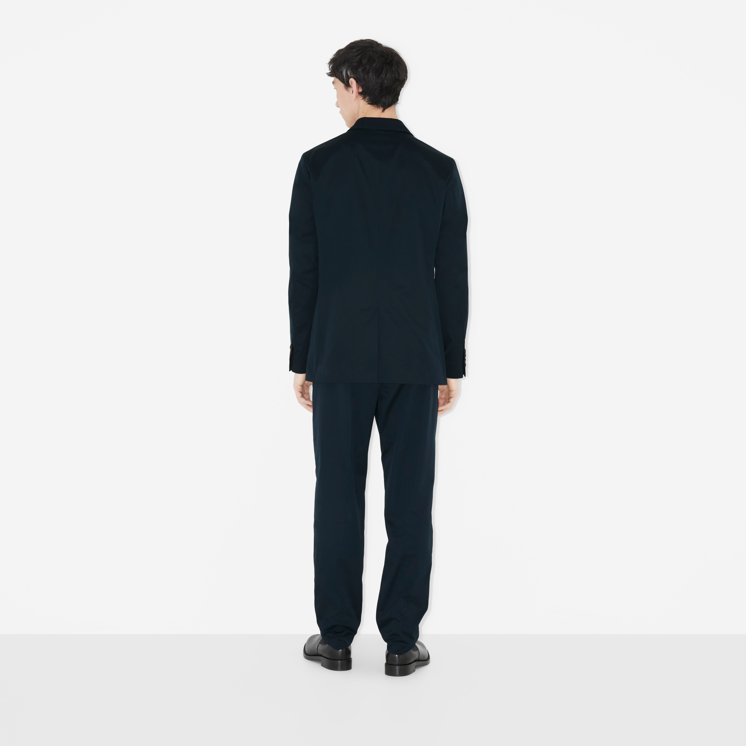 Cotton Tailored Trousers in Navy - Men | Burberry® Official - 4