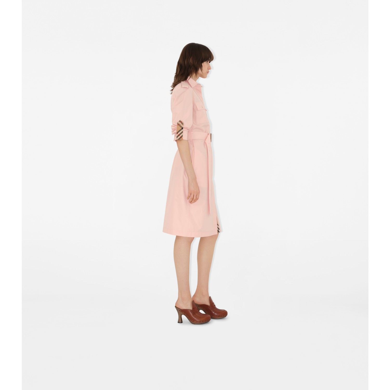 Robe chemise en popeline de coton