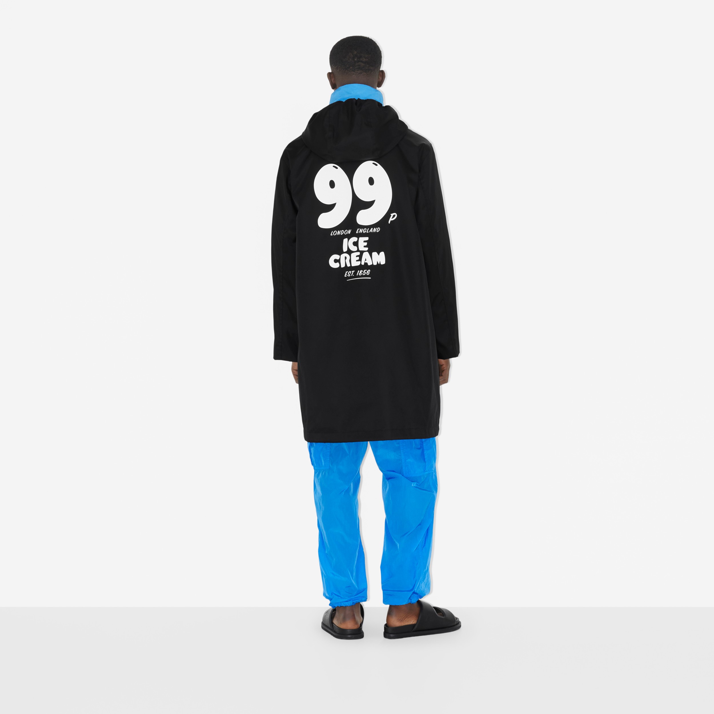 Ice Cream Print Nylon Hooded Coat in Black - Men | Burberry® Official - 4