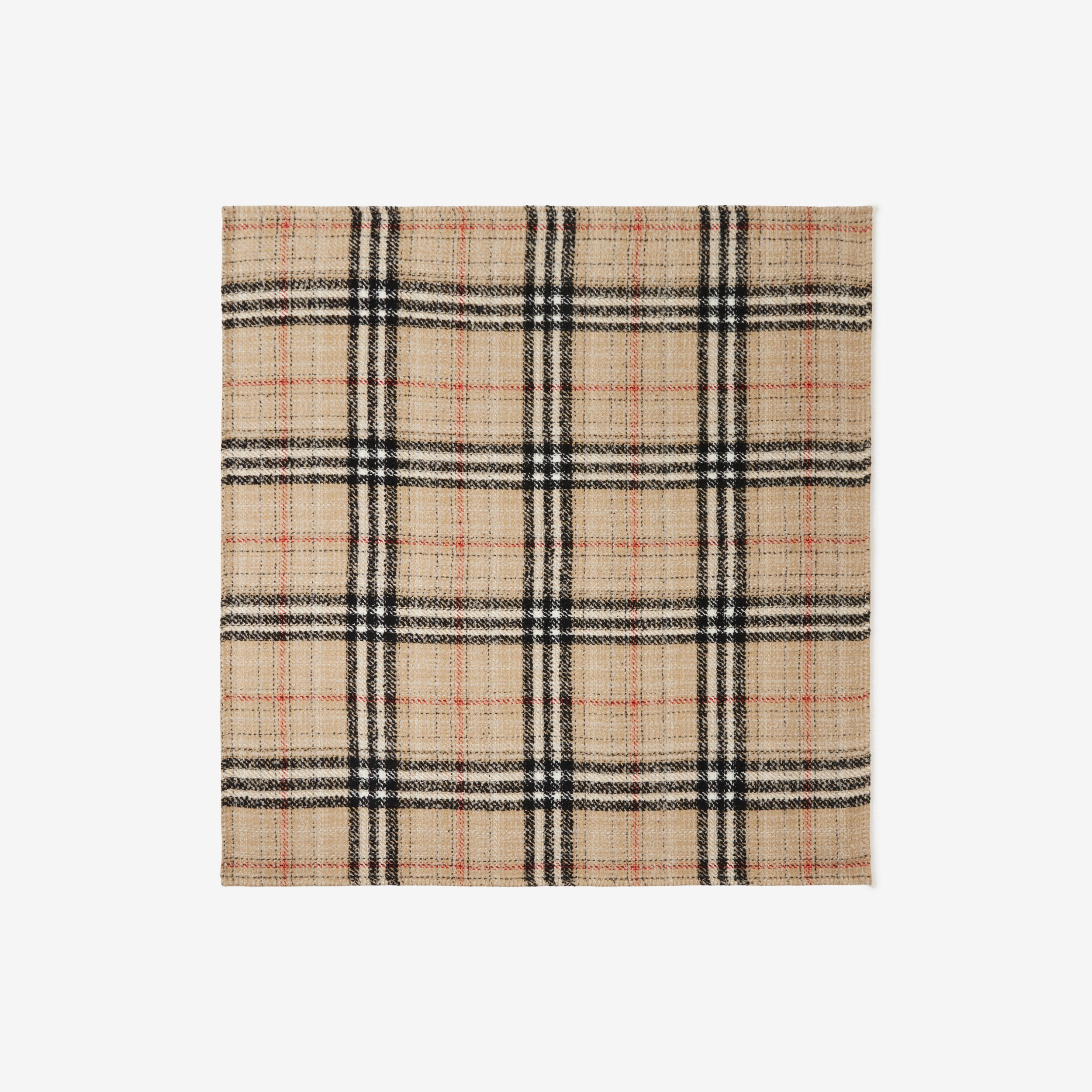 Check Cashmere Silk Blend Tweed Blanket in Archive Beige | Burberry® Official - 1