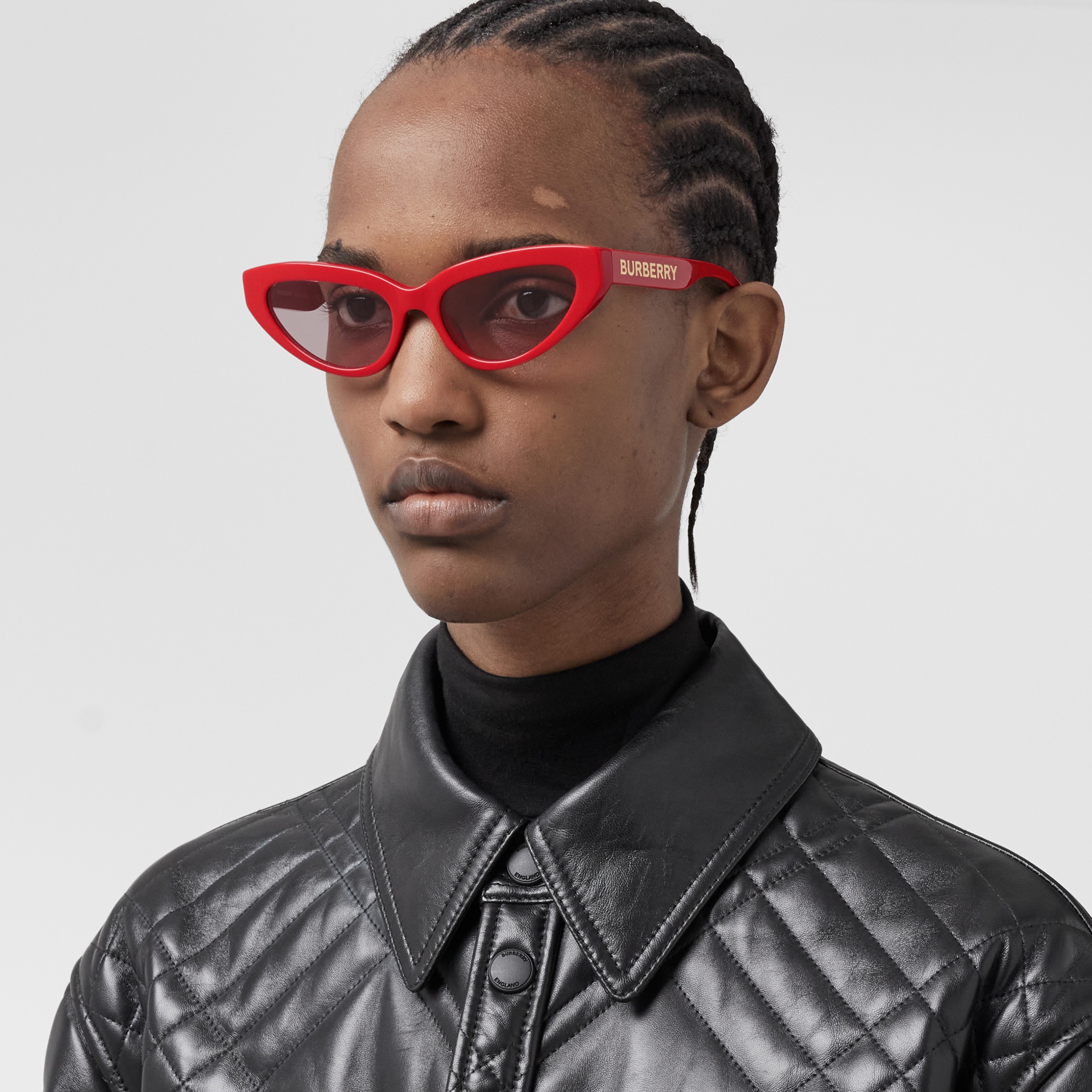 Cat Eye Frame Sunglasses In Red Women Burberry® Official