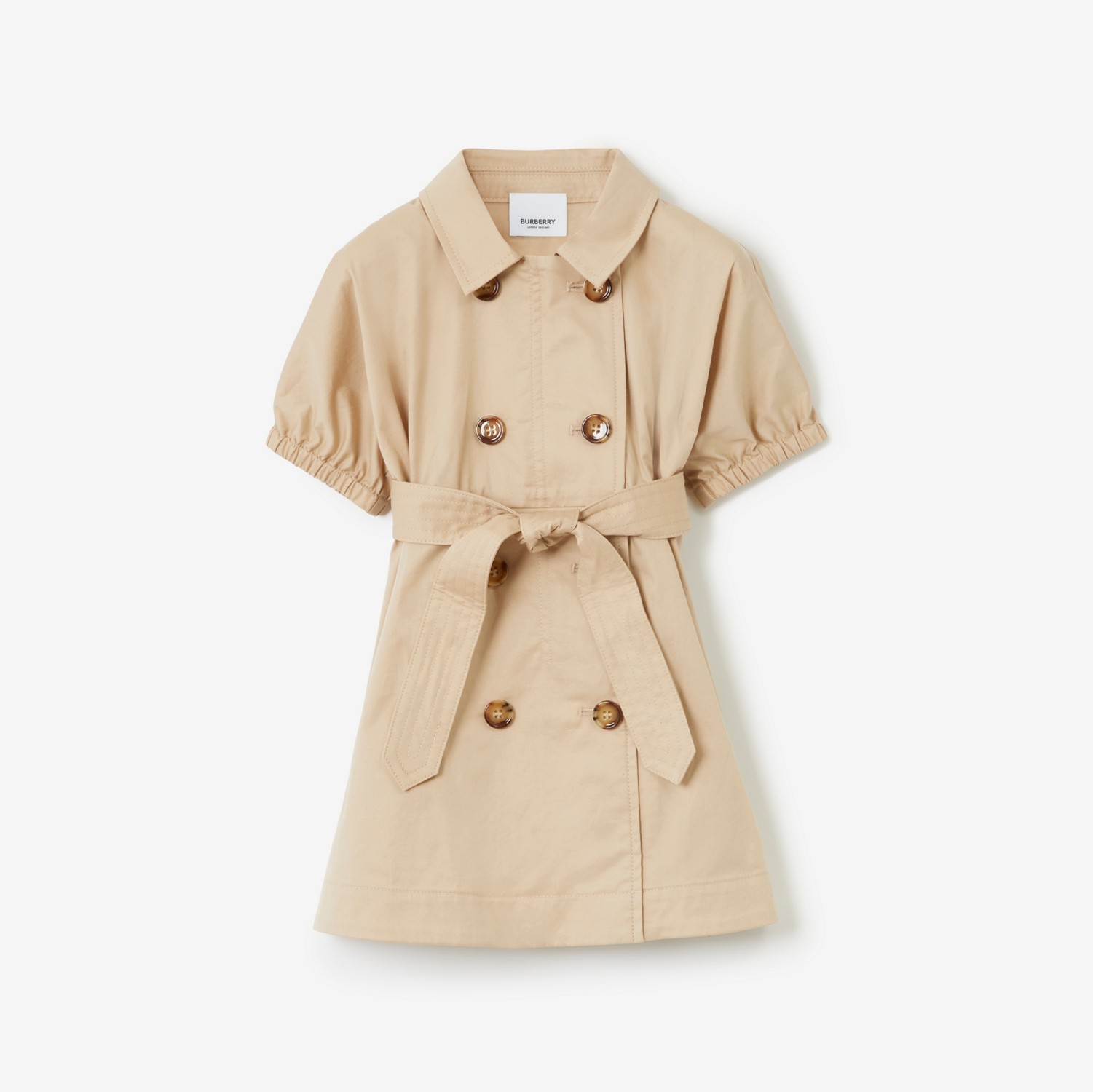Stretch Cotton Trench Dress in Soft Fawn - Children | Burberry® Official