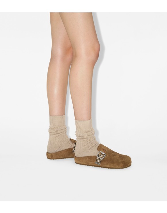 Check Suede Urchin Clogs