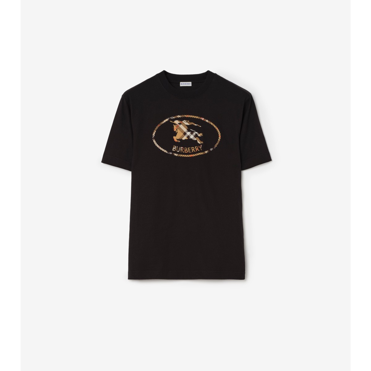  Check Knight Stamp Cotton T-shirt