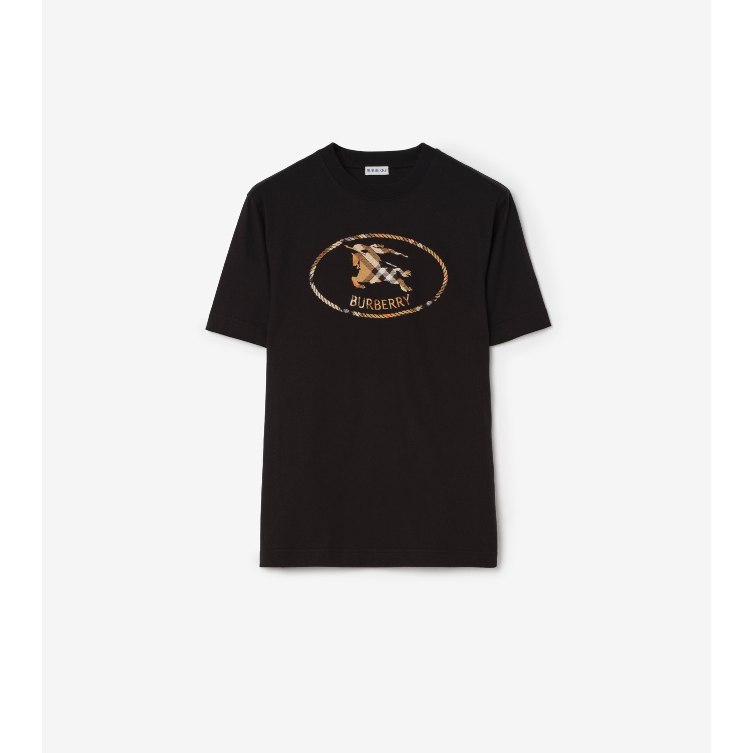 Check Knight Stamp Cotton T-shirt