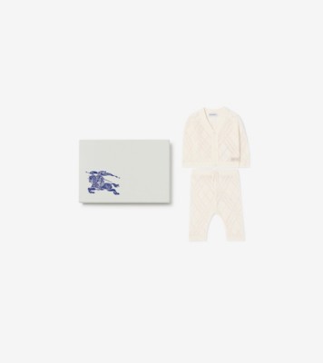 Check Cashmere Two-piece Set in Ivory - Children | Burberry® Official