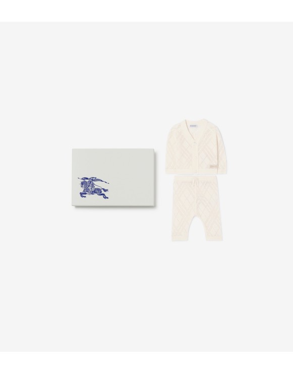 Check Cashmere Two-piece Set