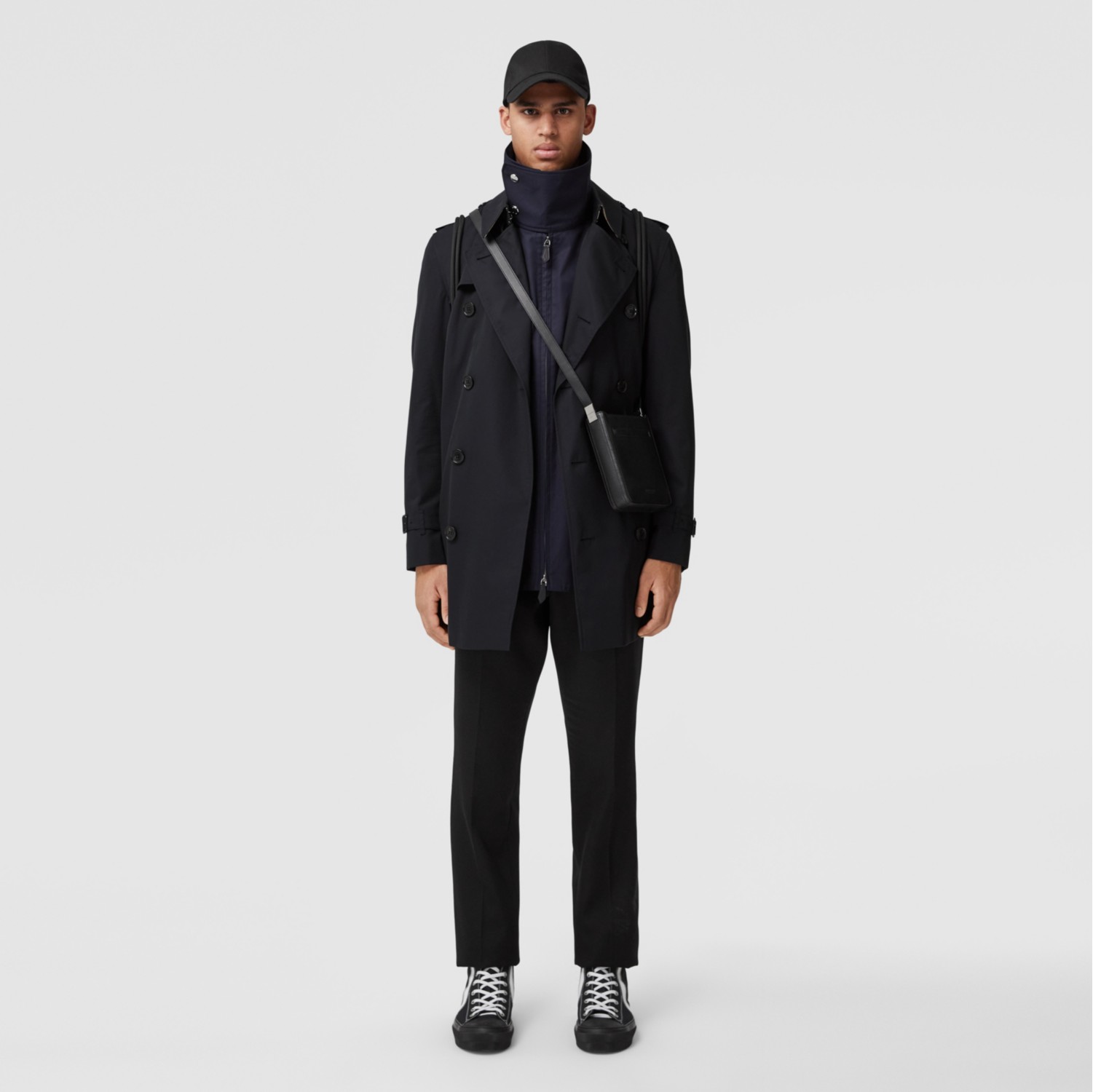 Burberry navy trench on sale coat