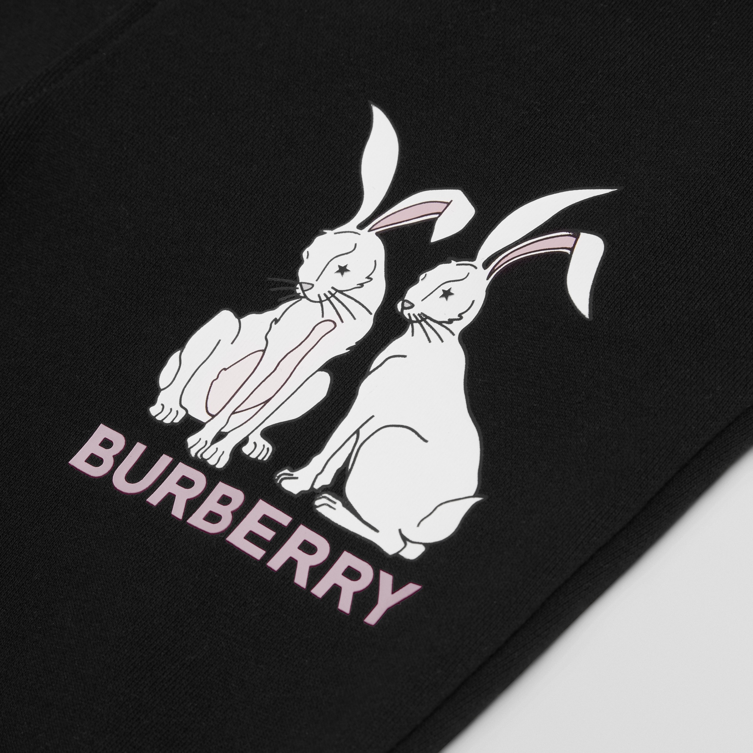 Rabbit Print Cotton Jogging Pants in Black | Burberry® Official - 2