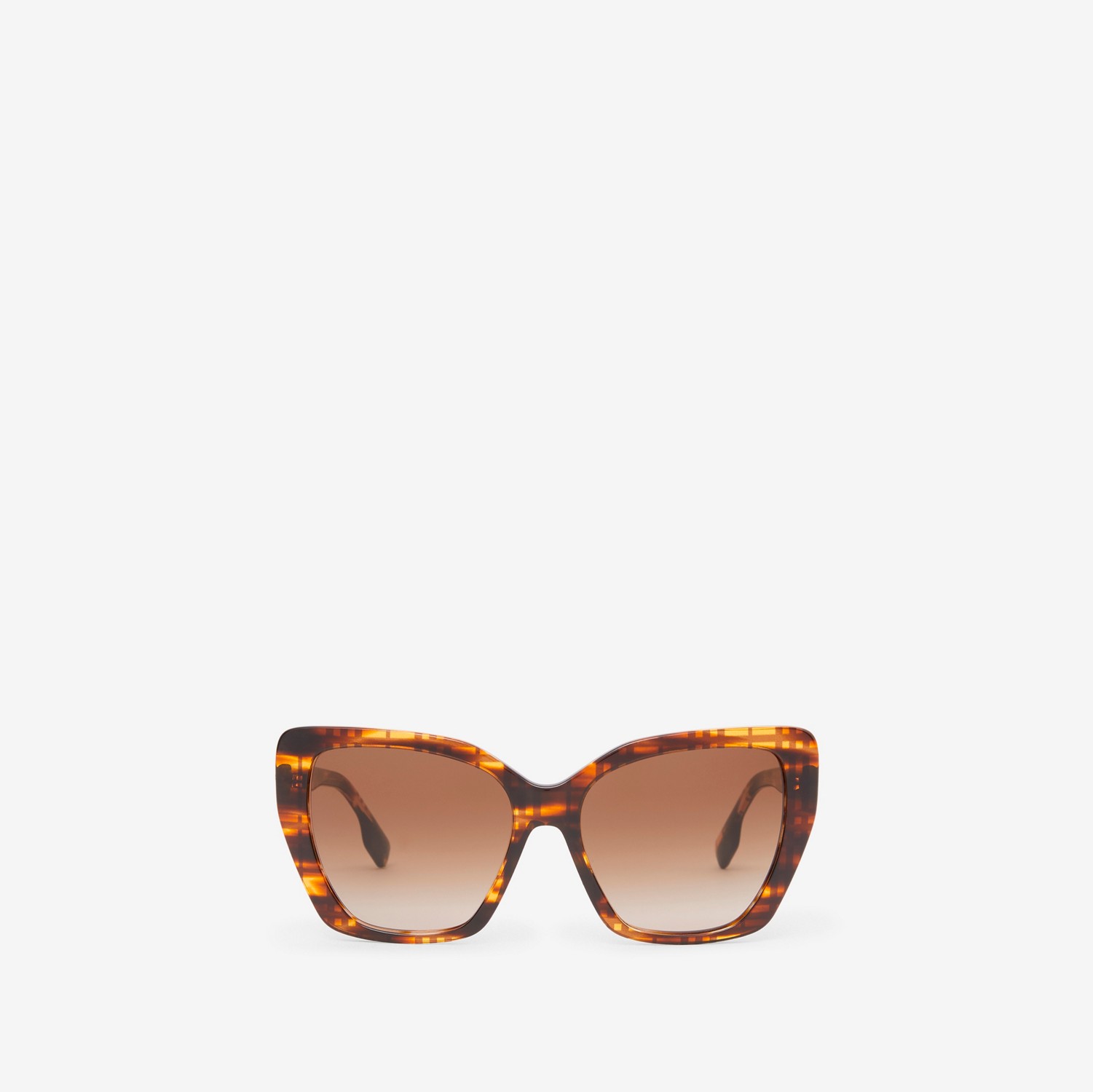 Check Cat-eye Frame Sunglasses in Bright Tortoiseshell - Women | Burberry® Official
