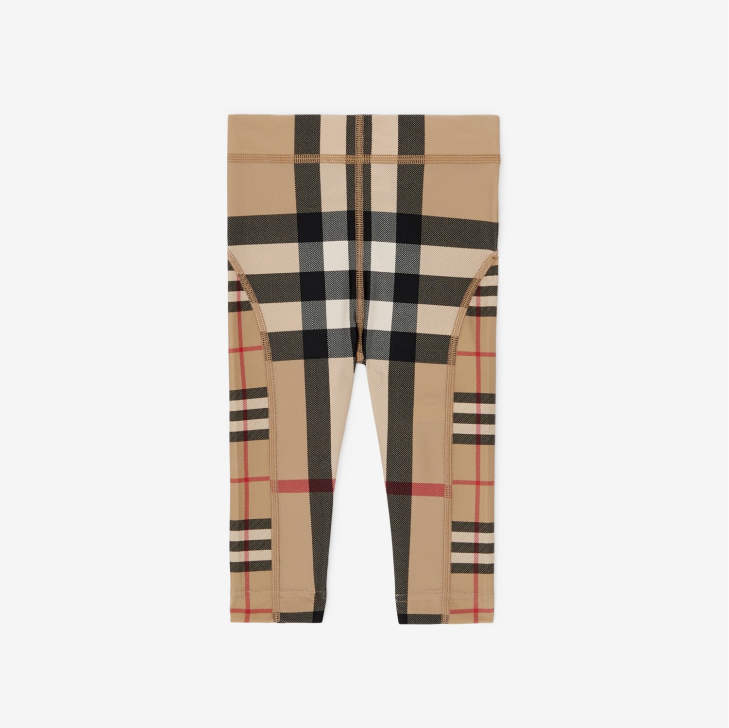 Contrast Check Stretch Nylon Leggings in Archive Beige - Children | Burberry® Official