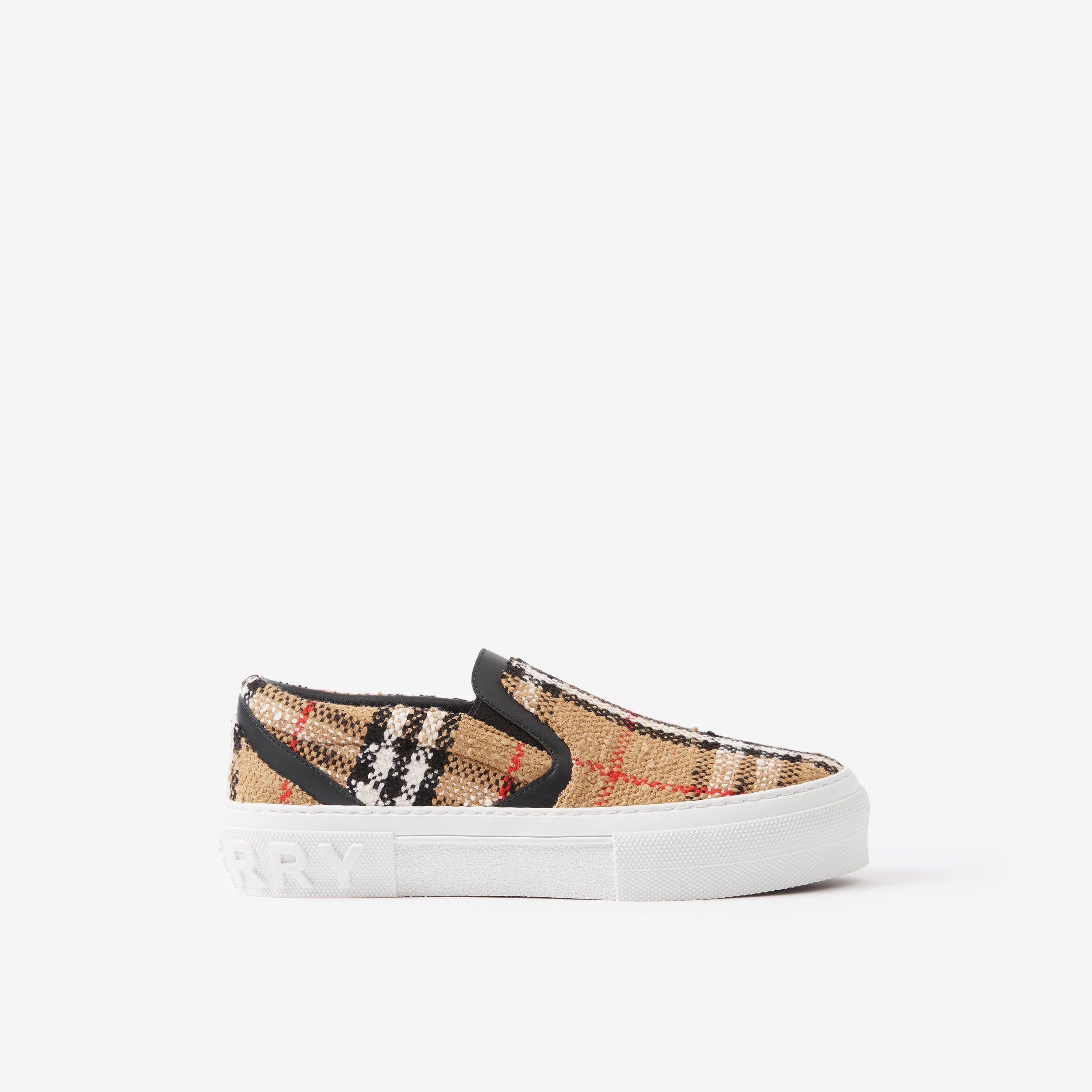 Vintage Check Cotton Wool Blend Sneakers in Archive Beige - Women | Burberry® Official - 1