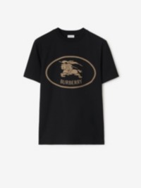 Knight Stamp Cotton T-shirt in colour Black