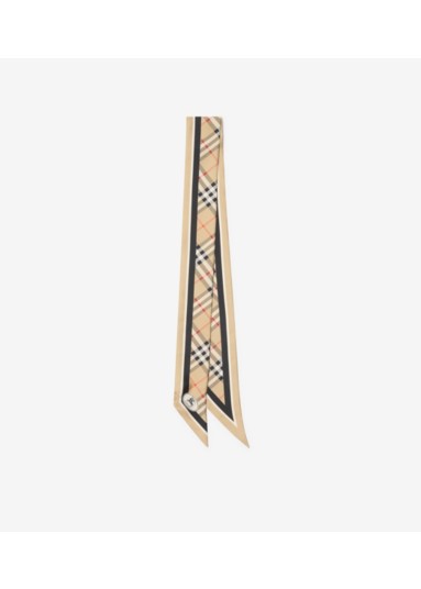 Skinny Check Silk Scarf