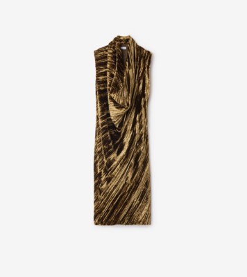 Velvet Dress in Camp Women Silk Technical Burberry Official