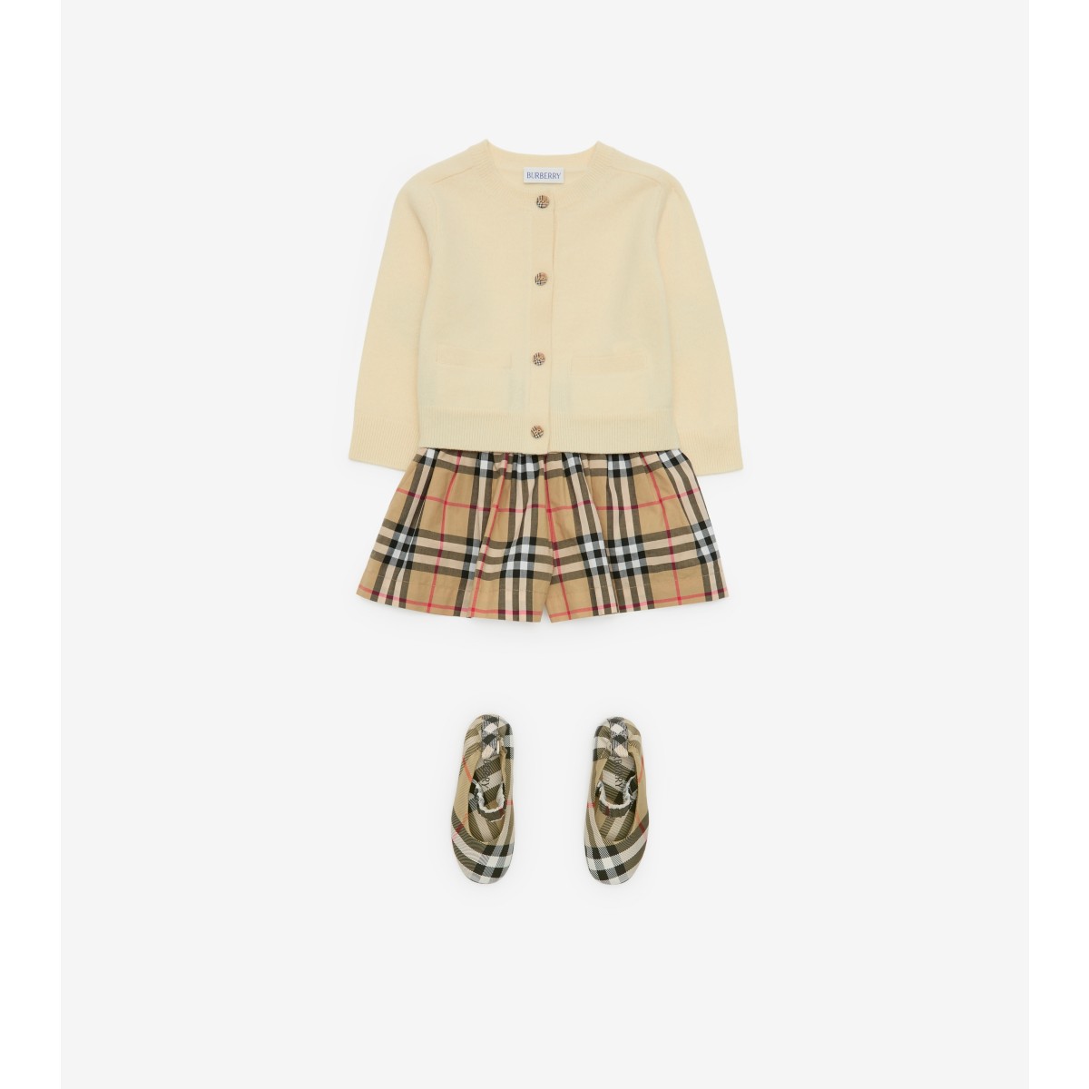  Check Patch Wool Cashmere Cardigan