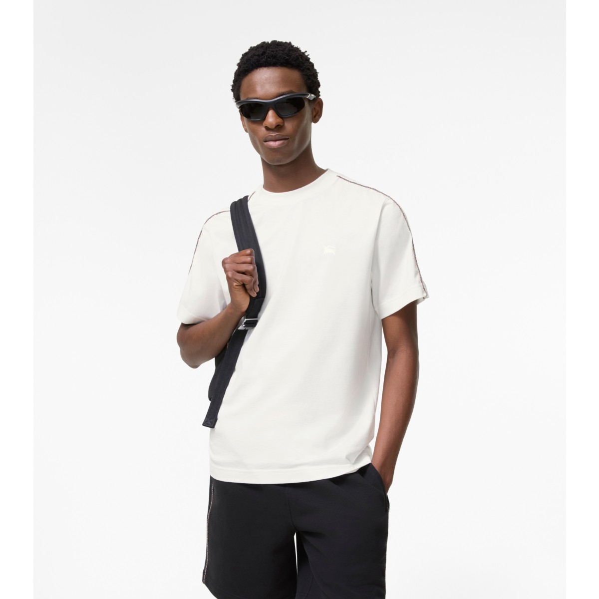  Check Piping Cotton T-shirt