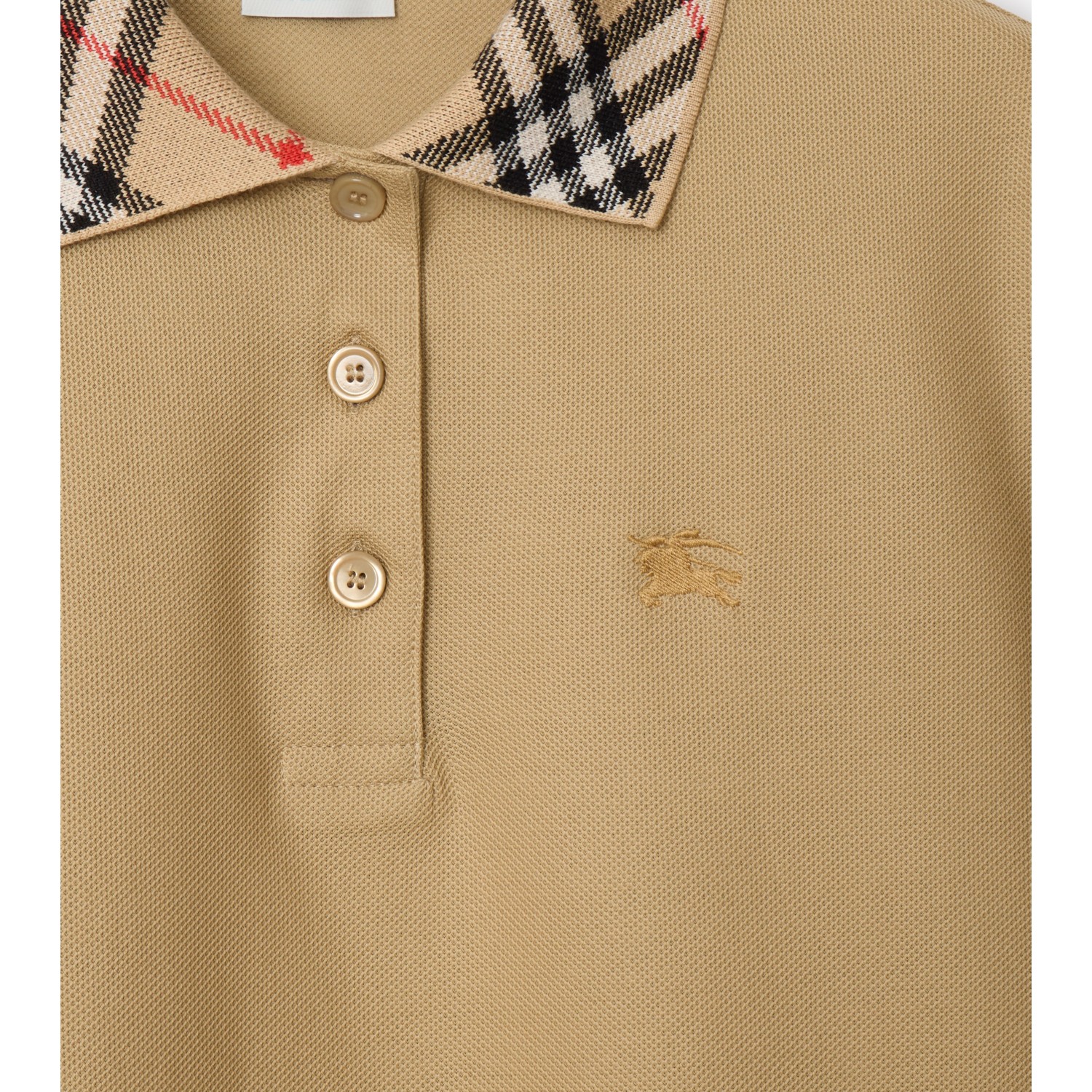 Check Collar Cotton Polo Shirt Dress - thumbnail 9