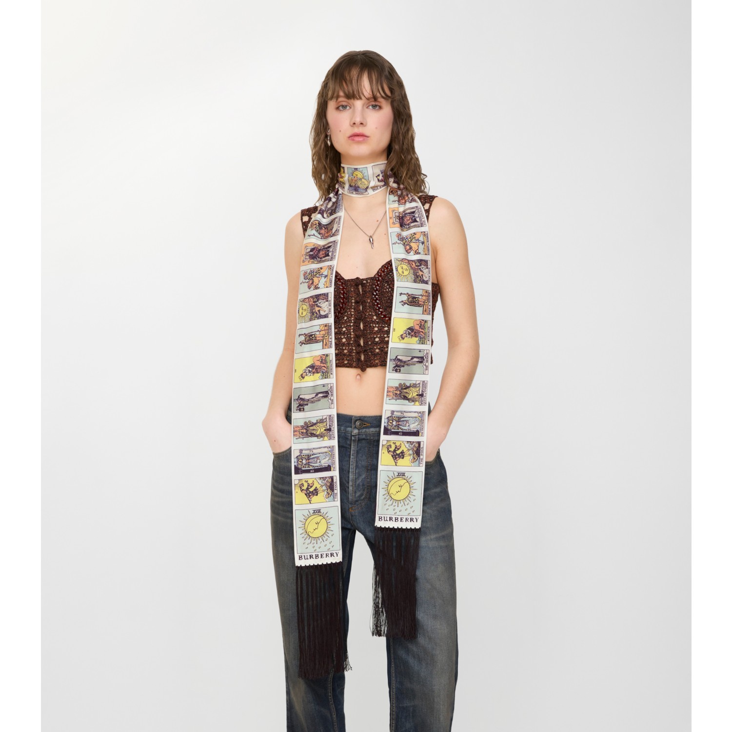 Foulard ultrafin en soie Tarot