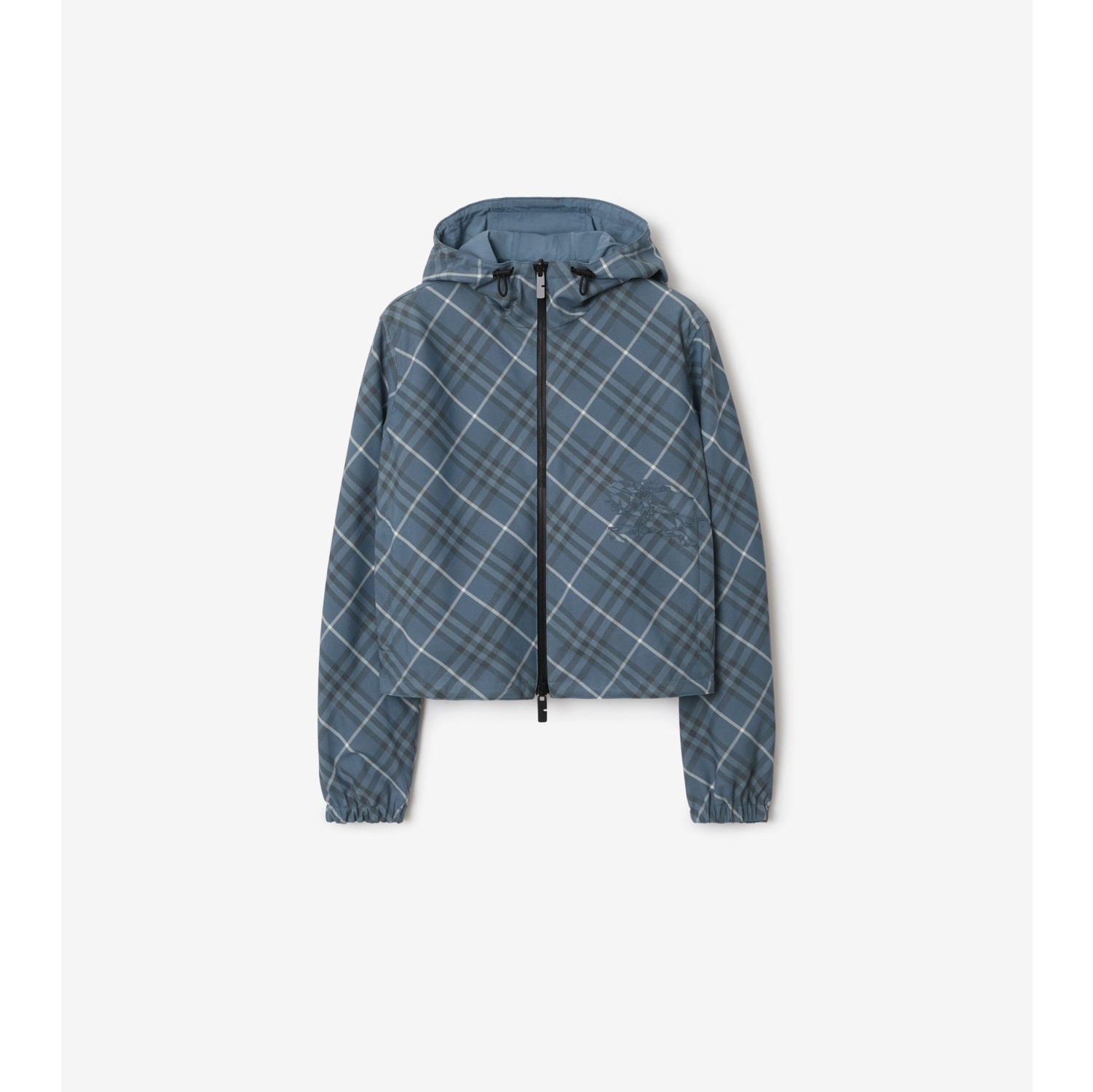 Cropped Reversible Check Jacket