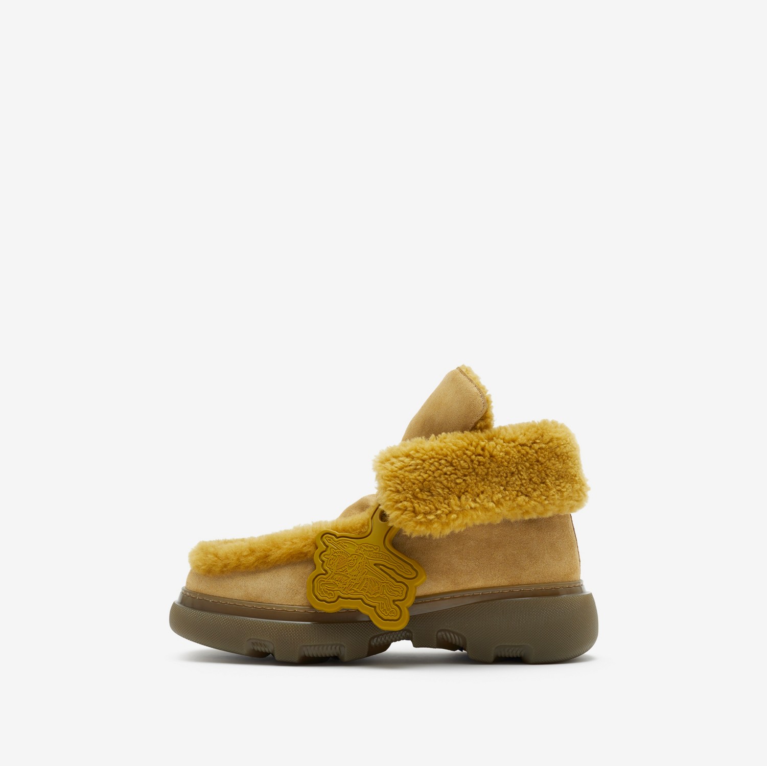 Chaussures montantes Creeper en shearling (Manilla/jaune Ambre) - Femme | Site officiel Burberry®