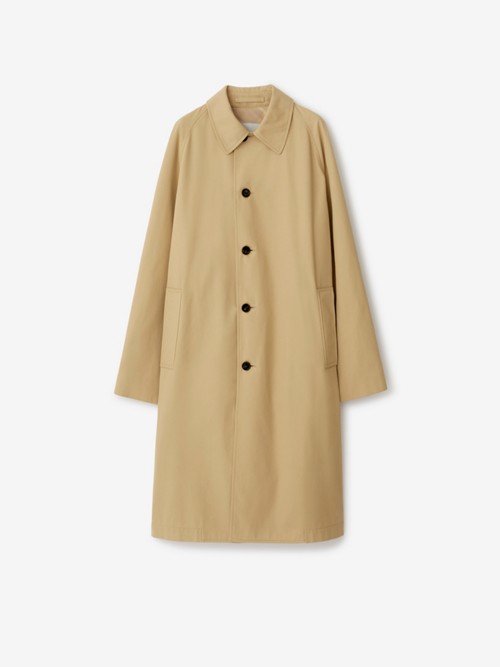 Burberry Car Cotton Coat In Flax