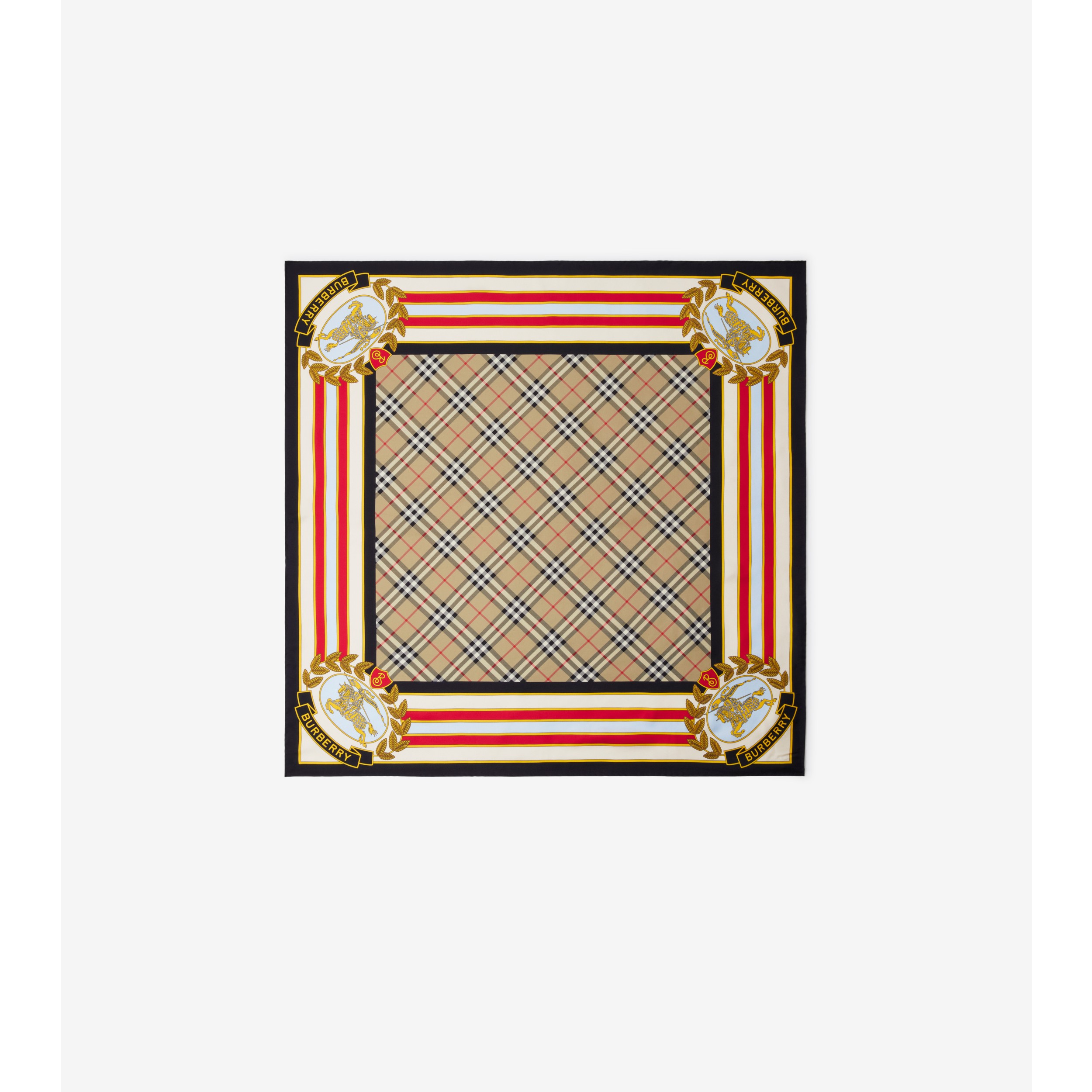 Burberry Monogram Print Square Silk Scarf