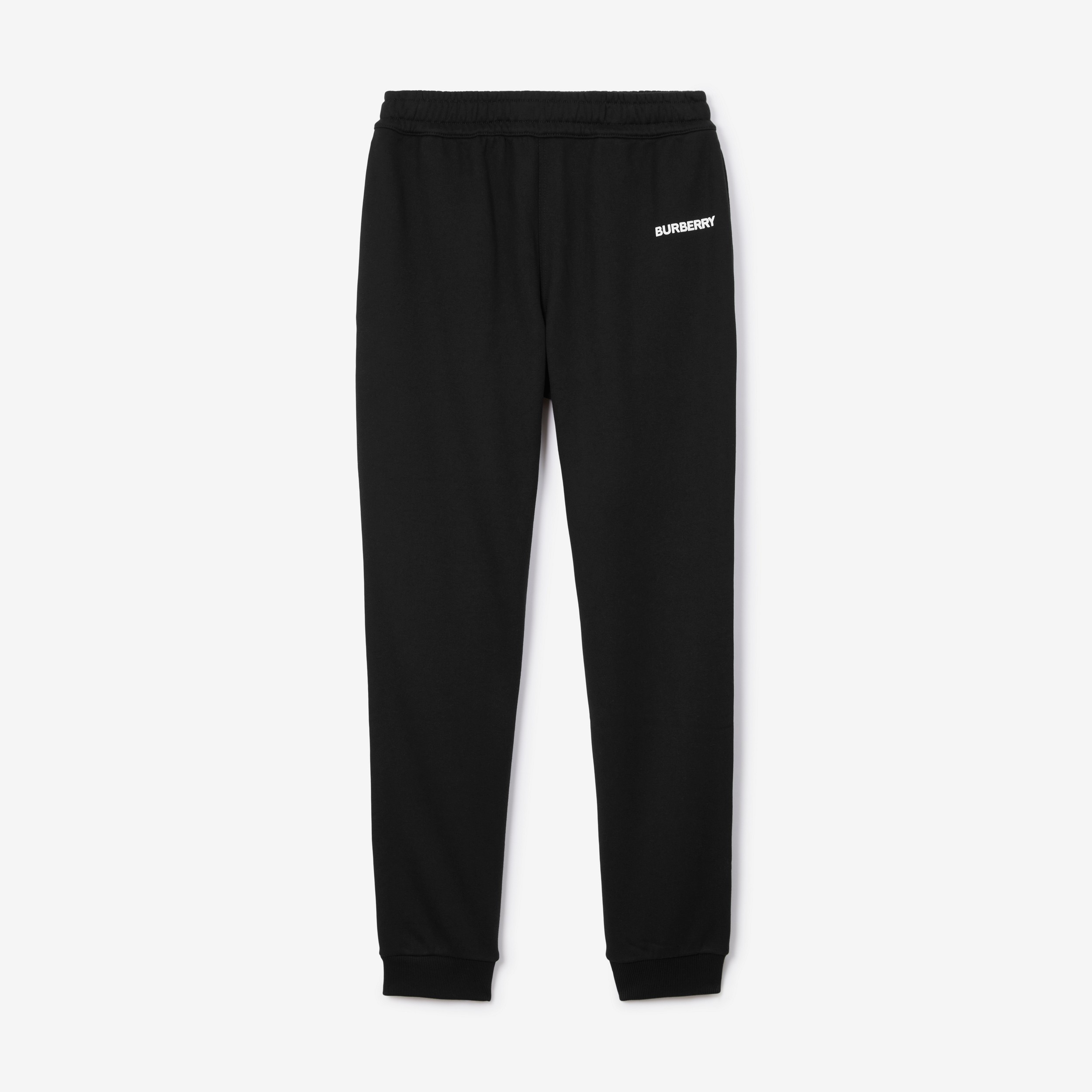 Pantaloni da jogging in cotone con logo stampato (Nero) | Sito ufficiale Burberry® - 1