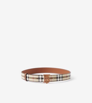 BURBERRY Leather belt in beige/ black/ red