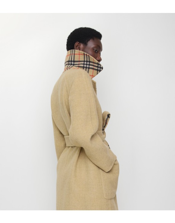 Reversible Wool Wrap Coat