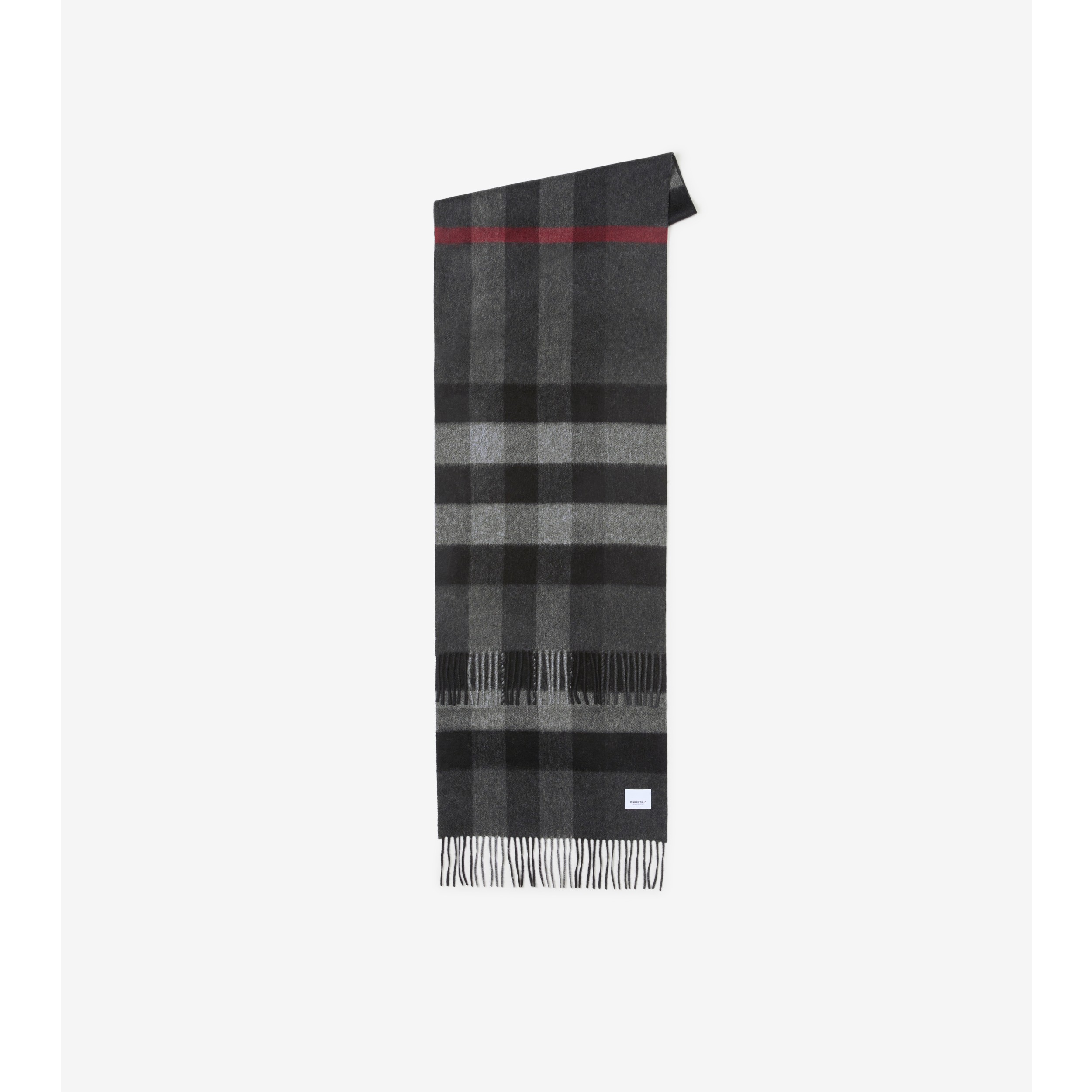 Check Cashmere Scarf in Burberry® | Charcoal Official
