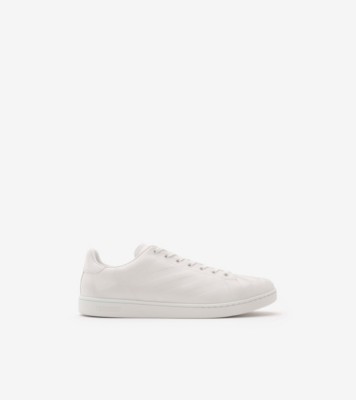 Embossed Check Leather Set Sneakers​ in Porcelain white - Men | Burberry® Official