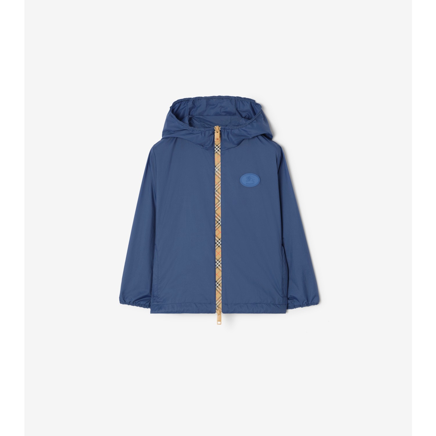 Checker-tape Nylon Hooded Jacket