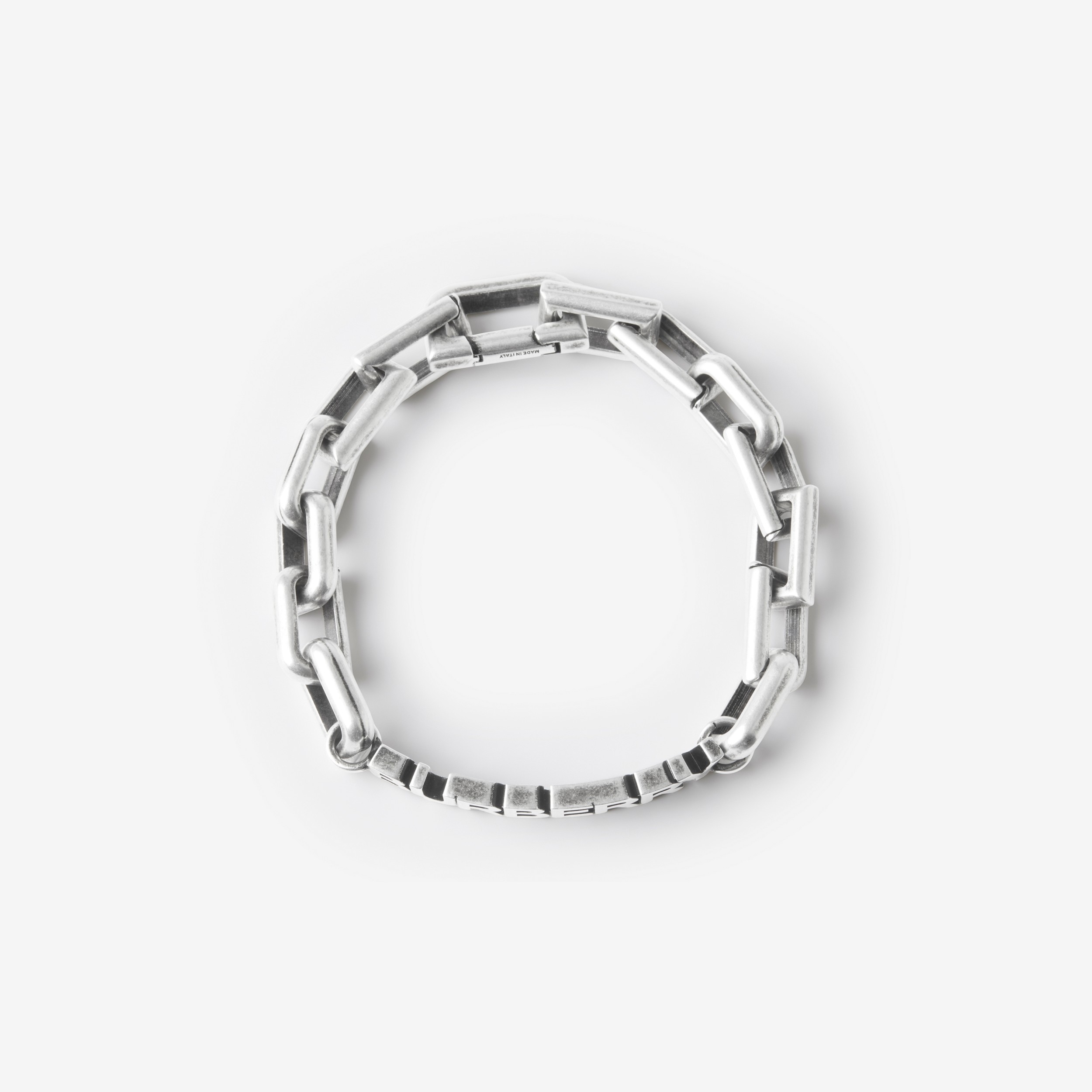 Logo Detail Palladium-plated Chain-link Bracelet in Aged Silver - Men | Burberry® Official - 2