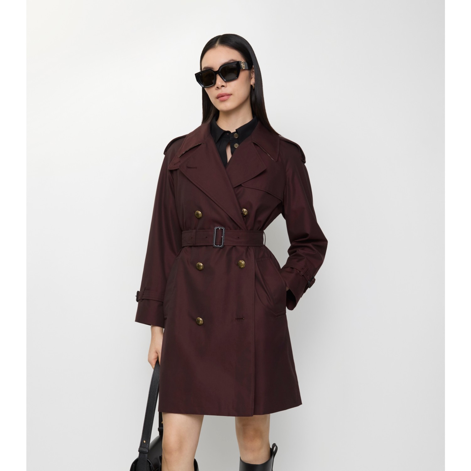 Mid-length Gabardine Castleford Trench Coat in Mahogany red - Women | Burberry® Official