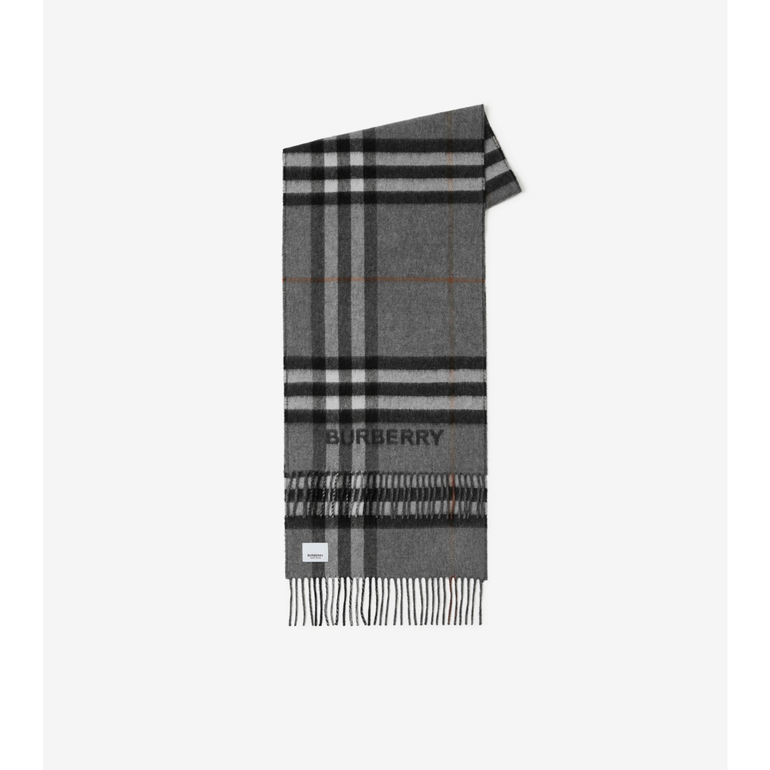 Cachecol de cashmere com estampa Check contrastante